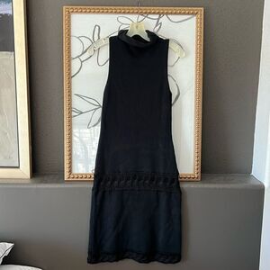 crocheted midi dress long black size small wish brand $MSRP $79